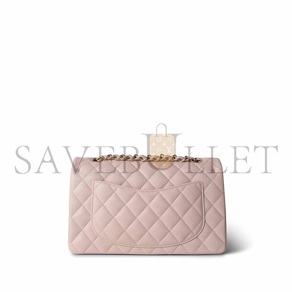 CHANEL LIGHT PINK CAVIAR QUILTED CLASSIC FLAP SMALL A37586 (23*14.5*6cm)